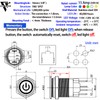 UL Listed 15 Amp Momentary Push Button Switch 16mm 5/8"