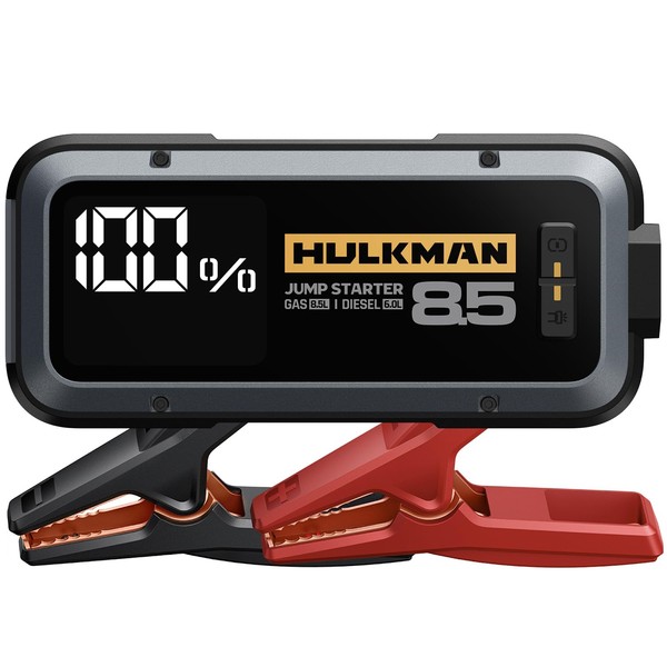 HULKMAN Alpha85 Smart JumpStarter 2000 Amp 20000mAh Car Starter for up to 8.5L Gas and 6L Diesel Engines with Boost Function for Totally Dead Battery 12V Lithium Portable Car Battery Booster Pack