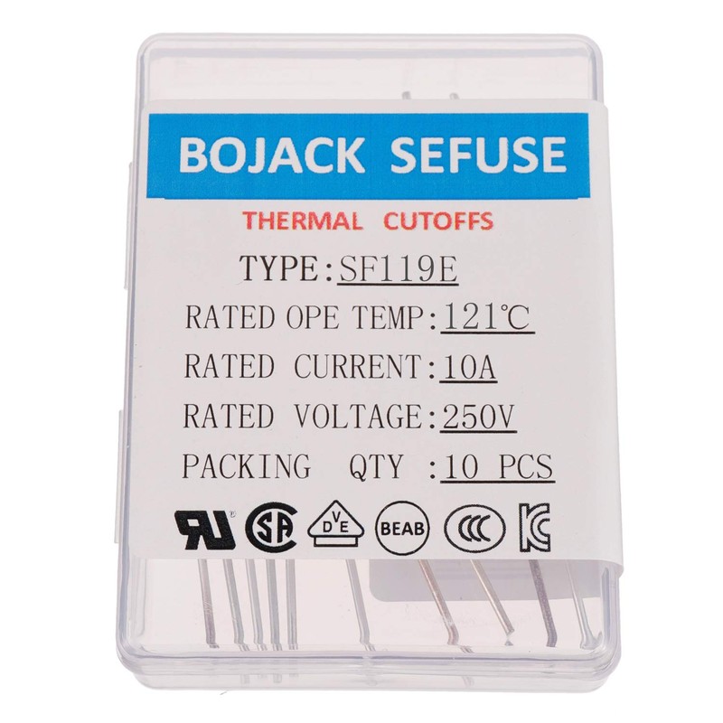 BOJACK SF119E SEFUSE 10A 250V Thermal Fuses 121 Degrees Celsius