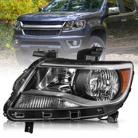 Bingbingmotor BRYGHT Fits for 2015-2022 Chevy Colorado Headlight Assembly NO FOGGING 15-22 OE Style Replacement 4 Door Halogen Type Left Driver Side, Chrome Housing & Amber Reflector