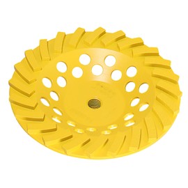 waltyotur 7 Inch Diamond Cup Grinding Wheel 24-Segments Heavy Duty Turbo Row Grinding Disc Diamond Segments 5/8-11 Arbor for Angle Grinder Polishing and Cleaning Concrete Granite Marble Stone