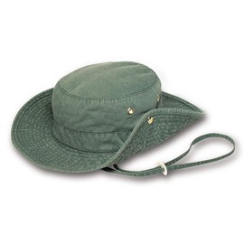Broner Washed Cotton Floater Hat with Chincord, Hunter Green, Large