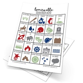 Louisville Scavenger Hunt for Kids, Set of 10, Dry-Erase (Marker Included) Kentucky Scavenger Hunt for kids included
