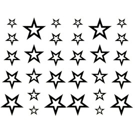 Oottati Small Cute Temporary Tattoo Hand Stars (Set of 2)