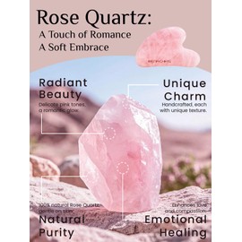 Rena Chris Gua Sha Facial Tools, Rose Quartz Guasha Tool for Acupuncture, Manual Massage Tool for Jawline Sculpting and Puffiness Reducing, Gua Sha Facial Massage Tool, Skin-Care Gift