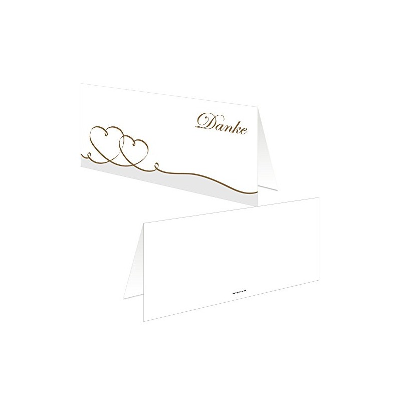 PRICARO 25 Gold Curved Hearts Thank You Cards