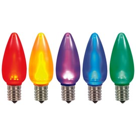 Vickerman Multi-Colored Ceramic C9 LED Replacement Bulb, 5 per Bag