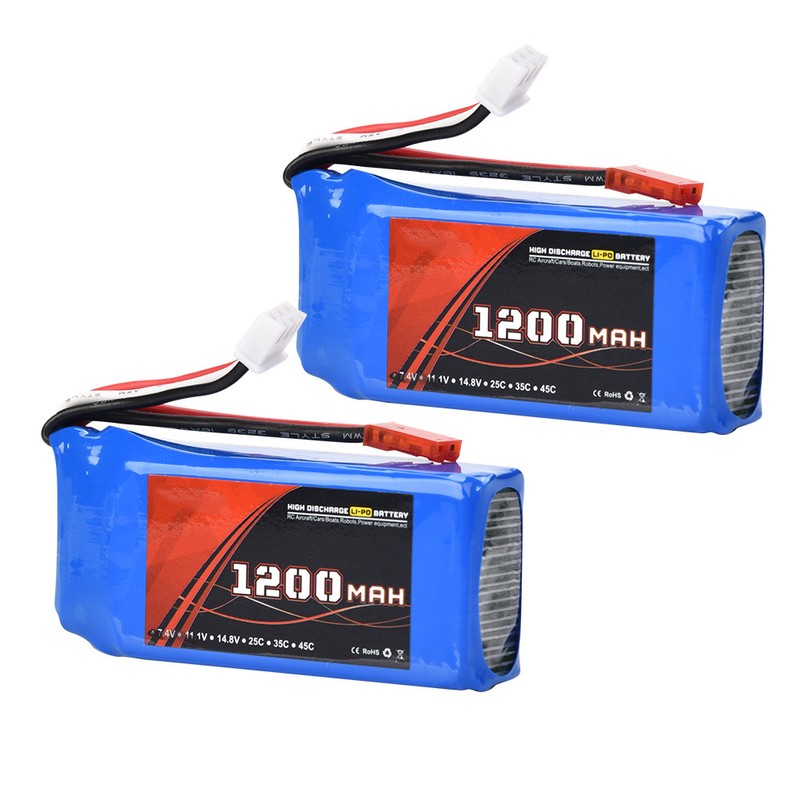 ENGPOW 7.4V 1200mAh 30C JST Plug Rechargeable LiPo Battery for