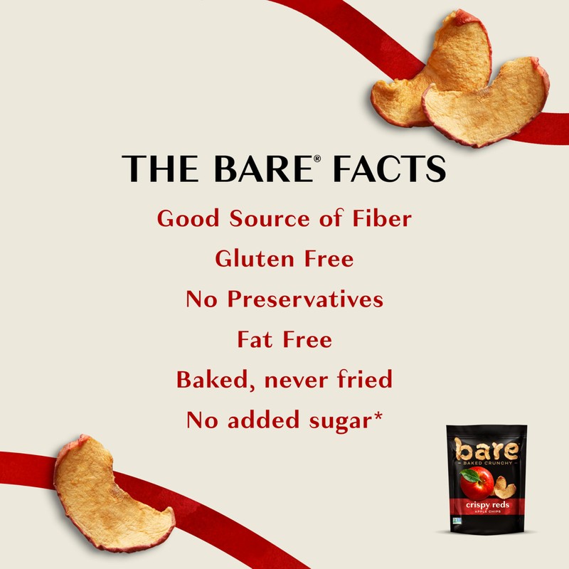 Bare Baked Crunchy, Apples Fuji & Reds, 3.4 Ounce (Pack