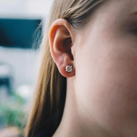 Gold Plated Round Magnetic Clip On Earrings with Zircondia® Crystals, Crystal, Zircondia® crystal