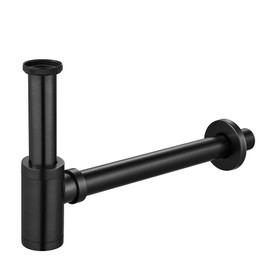 KEOKBON Universal Siphon, Siphon for Sink and Washbasin, Keymark Brass Syphon Universal Design Siphon, Bathroom Bottle Siphon, 1/4, Odour Trap, Tube Siphon, Black Bronze