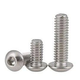 10-24 x 1/4" Button Head Socket Cap Bolts Screws, Stainless Steel 18-8 (304), Bright Finish, Full Thread, Allen Hex Drive (50pcs)