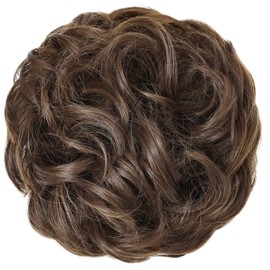 Yamel Messy Bun Hair Pieces for Women Hair Bun Extension Coffee Brown Updo Curly Messy Bun Scrunchie