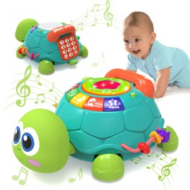 KaeoHye Musical Turtle Baby Toys 6-12 Months，Baby Crawling Toys for 12-18 Months,Early Learning Toy with Light&Sound，Tummy Time Toys Gifts for 3-6 4 5 7 8 9-12 18 Month Boy Girl（Green）
