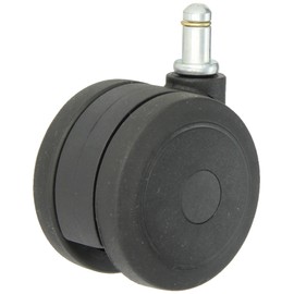 Shepherd Softech Series 75mm Diameter Soft Tread Unhooded Twin Thermoplastic Elastomer Wheel Caster, 7/16" Diameter x 7/8" Length Grip Ring Stem, 165 lbs Capacity, Black