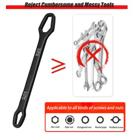 Saipor 4pcs Universal Multifunctional Wrenches Set Adjustable Double-Head Torx Wrench Self-Tightening Spanner Hand Tools for 3mm-22mm Nuts