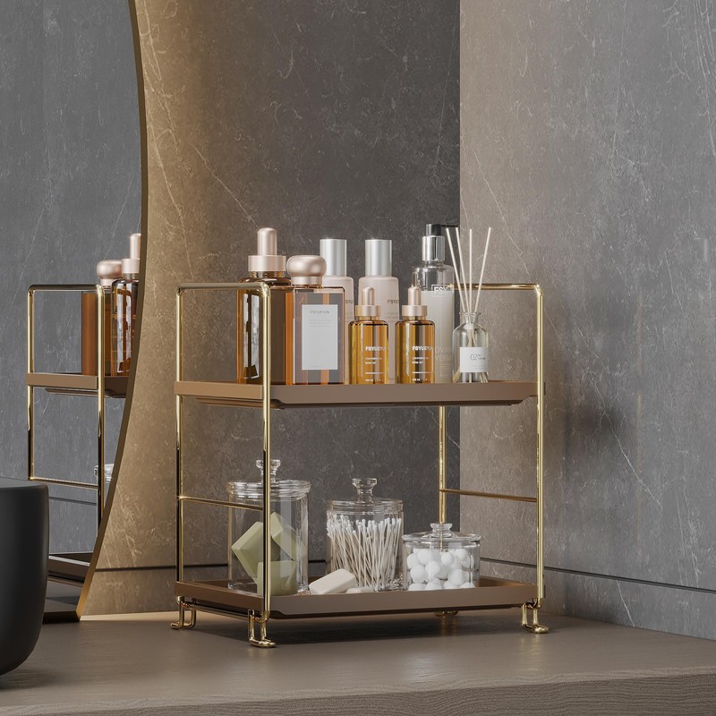 FSyueyun 2-Tier Bathroom Countertop Organizer,Bathroom Organizers and Storage with Tool-Less