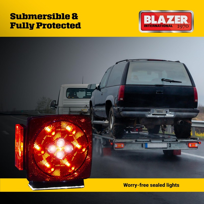 Blazer International C7425 LED Square Trailer Light Kit with Integrated