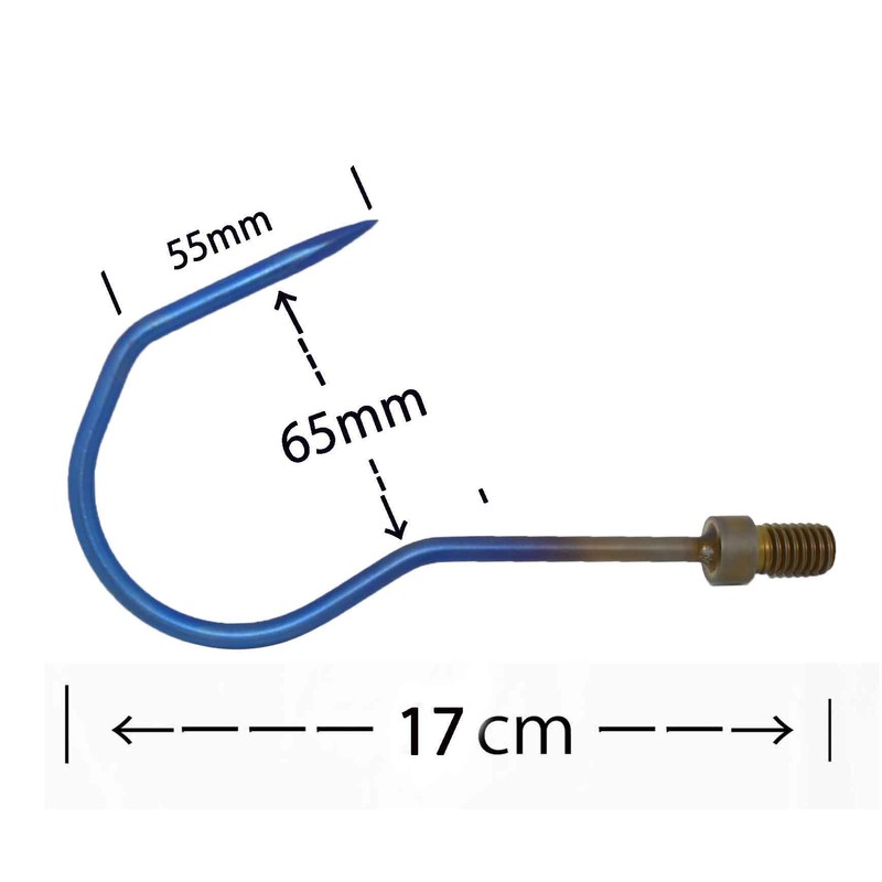 64 Titanium Medium Triangular Pyramid Gaff, Deep Piercing Type, Anodized,