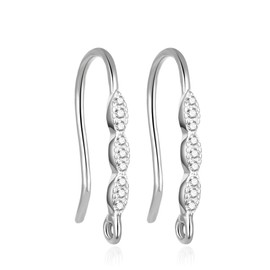 Adabele - Juego de 4 arete de plata de ley 925 con circonita cúbica y circonita cúbica, 9 creados, resistente al deslustre, chapado en rodio para aretes, joyería SS460
