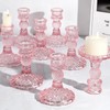 12Pcs Pink Candlestick Holders Set- 4" H Taper Candle Holders