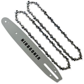 NIUBGONER 10 inch saw guide bar and chain Combo,pole saw replacement For Sun Joe SWJ803E,For RYOBI RY40560,For Greenworks 20362,20062,For Echo,SCOTTS,Remington,Makita,DEWALT and more.(Bar& 2 Chains)