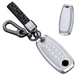 TECART Remote Control Car Key Cover fit for Nissan Protection Key Fob Keychain fit for Nissan Rogue Pathfinder 2023 2024 Key Shell Cover Leather Key Cover Accessories Keyring 5 Buttons B White