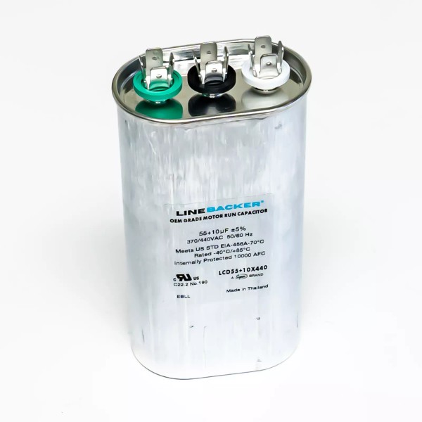 Supco Capacitor Oval Dual Run 55 + 10 uf mfd