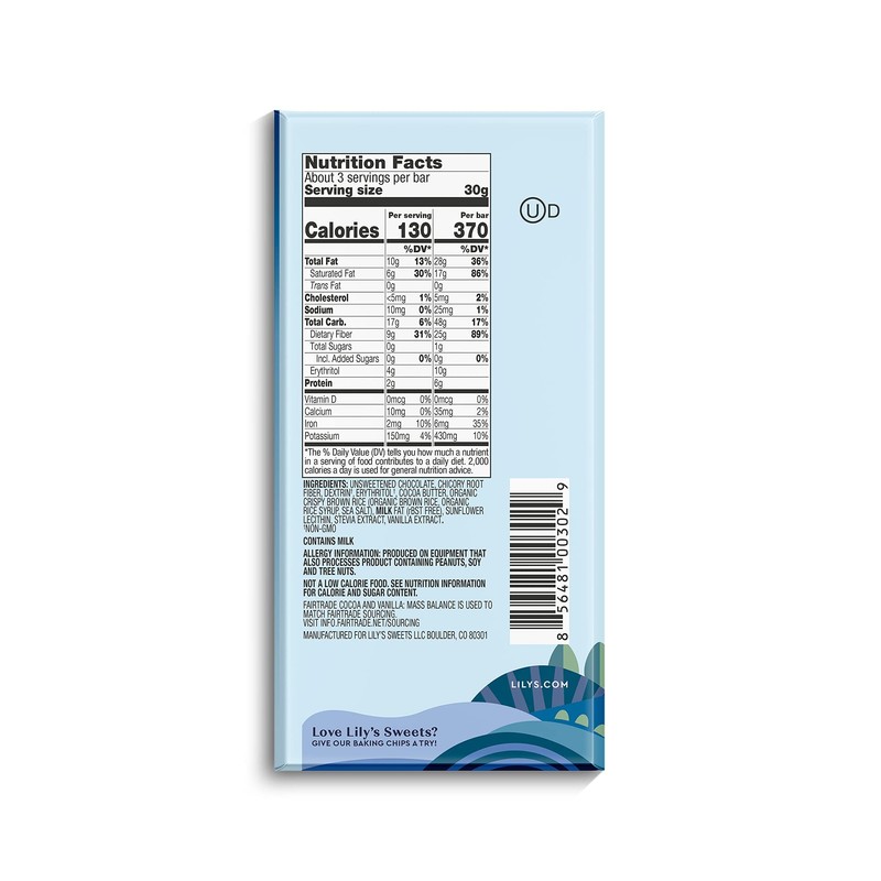 Lily's by, Stevia Sweetened, No Added Sugar, Low-Carb, Keto Friendly,
