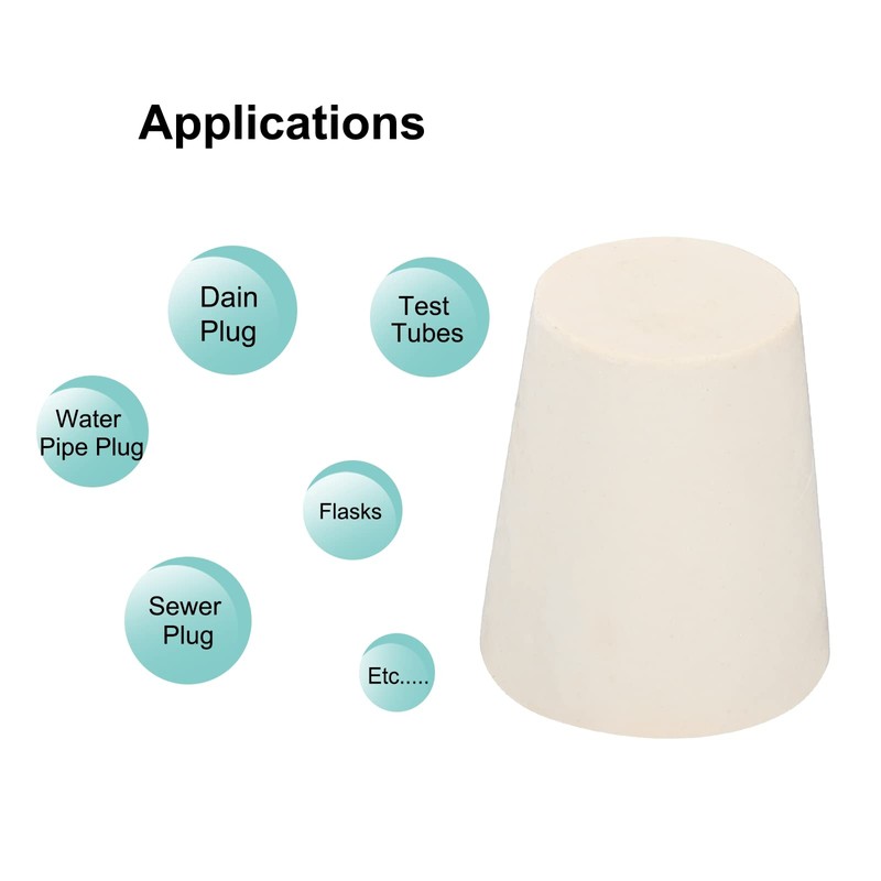 sourcing map Rubber Tapered Plug 19mm to 25mm Solid Test