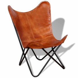 Casafoyer Butterfly Chair Brown Real Leather