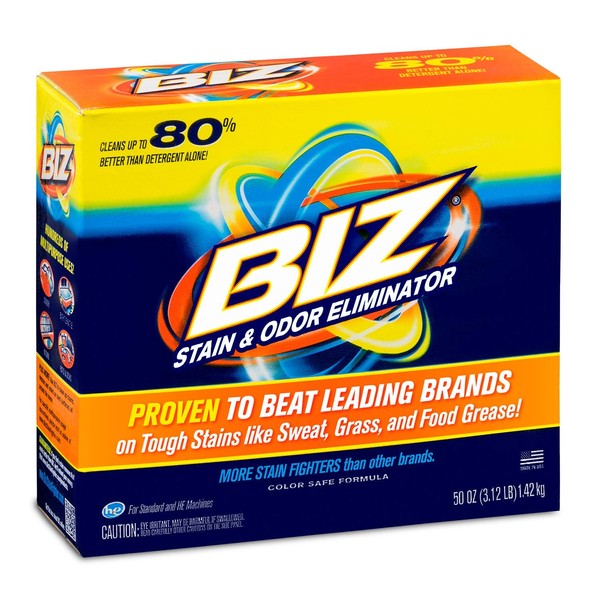 Biz Laundry Detergent Powder Booster, Stain & Odor Removal - 50 Ounces
