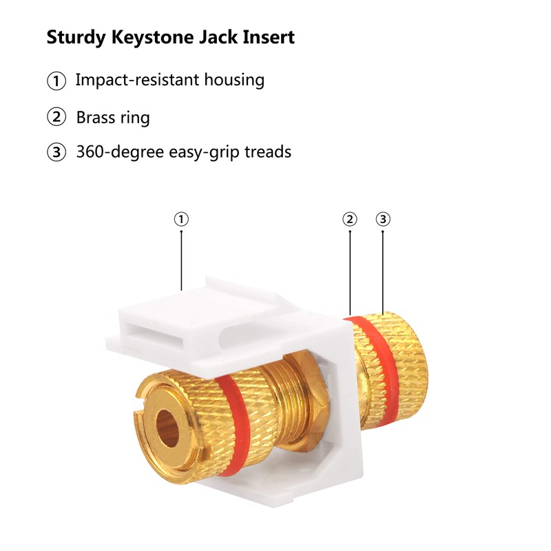 VCELINK Banana Jack Binding Post Keystone Jack Insert with Black
