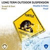 BTHUKO Turtle Crossing Metal Aluminum Novelty Sign 12 in x
