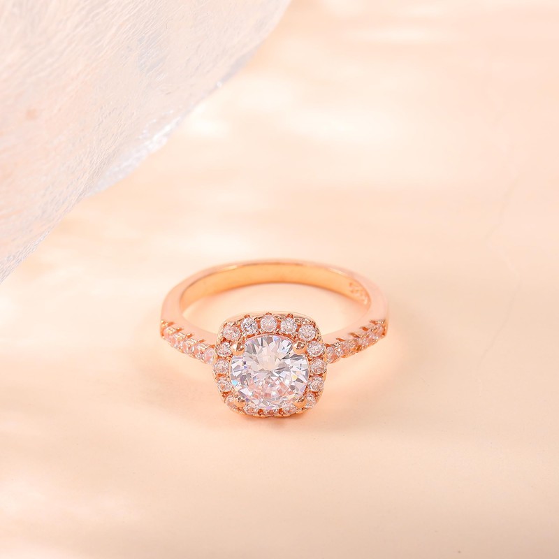 Anillo solitario de circonita cúbica para el día de la