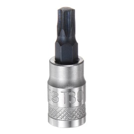 HARFINGTON Torx Bit Socket T30 Solid Star 1/4" Drive 1.46" Length S2 Steel Bit CR-V Socket for Ratchet Wrench, Slide Bar, Extension Rod