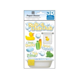 Paper House Productions 3D Stickers 4.5"x8.5", Rub-A-Dub-Dub