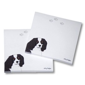 Cavalier King Charles Sticky Notes Notepad - Black/White - 100 Sheets