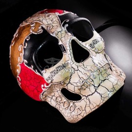 BeyondMasquerade Day of the Dead Mask - Full Face Mask, Dia de los Muertos Masquerade Mask Red