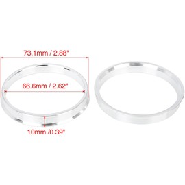 MACHSWON 4pcs 73.1 to 66.6 mm Aluminium Alloy Car Hub Centric Rings Wheel Bore Spacer