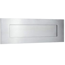 Gedotec Newspaper Flap Stainless Steel Letter Slot Flap for Front Doors and Apartment Entrance Doors Rust-Proof Mail Slot Right Square 330 x 110 mm 1 Piece – Cover Opening Inwards