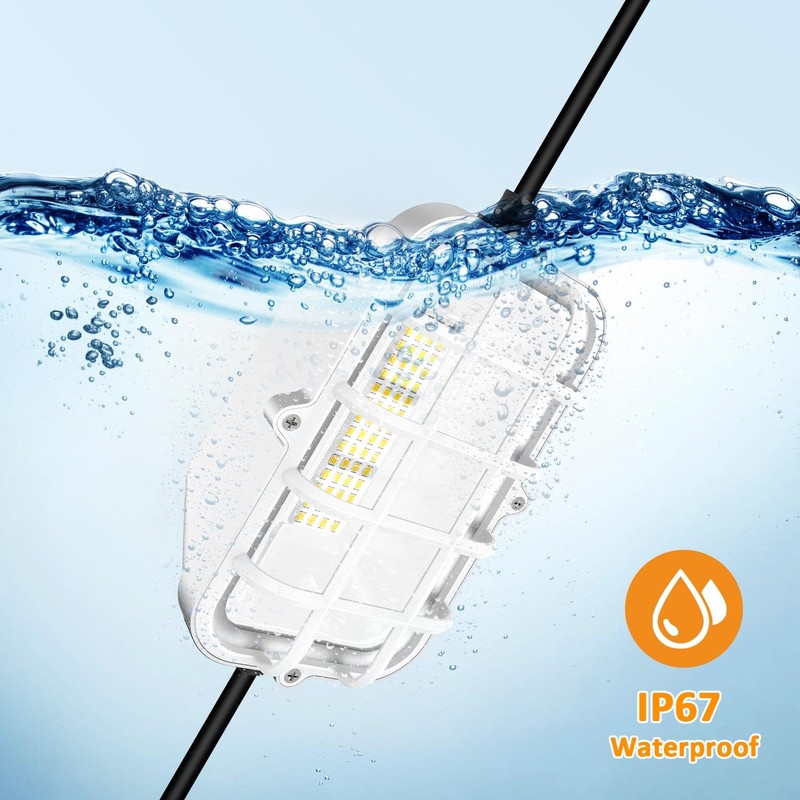 RIUVAO 50ft LED Construction String Lights,Super Bright 150W 15000LM Waterproof