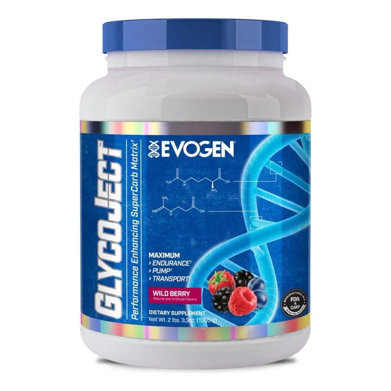 Evogen Glycoject 37 Servicios Recuperador Post Entreno Sabor Wild Berry