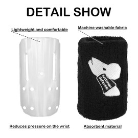 Kettlebell Wrist Guards, Shock Absorbing Wrist Band Protection with Plastic Support, Soft Sweat Absorbent Material Sleeve Athletics Sweatband, Workout Strength Training Weightlifting (1 Pair)