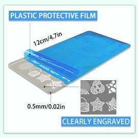 PH PandaHall 6pcs Nail Stamp Plate Set Leopard Print Nail Art Stamping Plate Tree Texture Nail Art Stencils Stainless Steel Line Pattern Nail Image Plate for Women DIY Print 12 x 6 cm