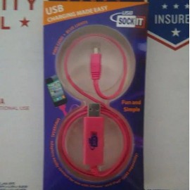 8G Electronics 2 LED Visible Flow Light Micro USB Charger Cable Cords for Smart Phones Pink 2ft