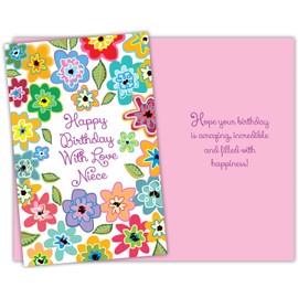 Chuck's Card-O-Rama - Niece Birthday Card - You SAVE $1.00 - MADE in USA Greeting Card - Premium Card Stock, Envelope Included - 5" x 7.75" - Packaged in Extra Sturdy Mailer - 95404