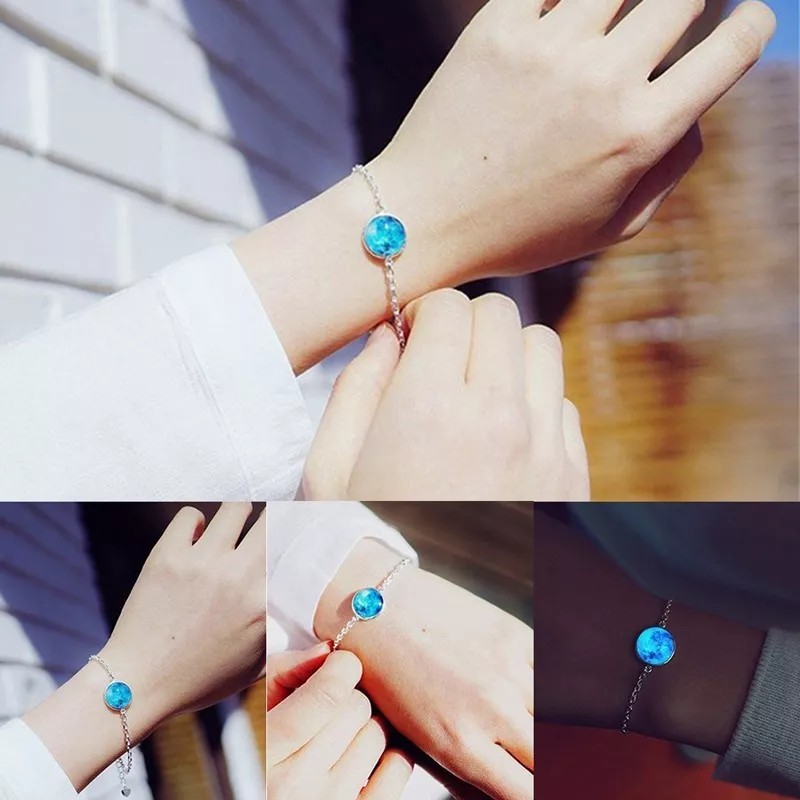 THE9SHOP Pulsera Luna Llena Brilla Oscuridad Moda Brillante Envió 3d