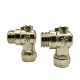 hep® 15mm x 1/2" Male Threaded Flat Faced Isolation Ball o fix Angle Valves for 1/2" Flexible Tap Connector (Pair)