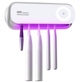UV Toothbrush San itizer Holders Tooth Brush Holder Wall-Mounted for Bathroom 5 Slots Electric Toothbrush Holder with Light Toothbrush Ster lilizer Cleaner with Air Dry